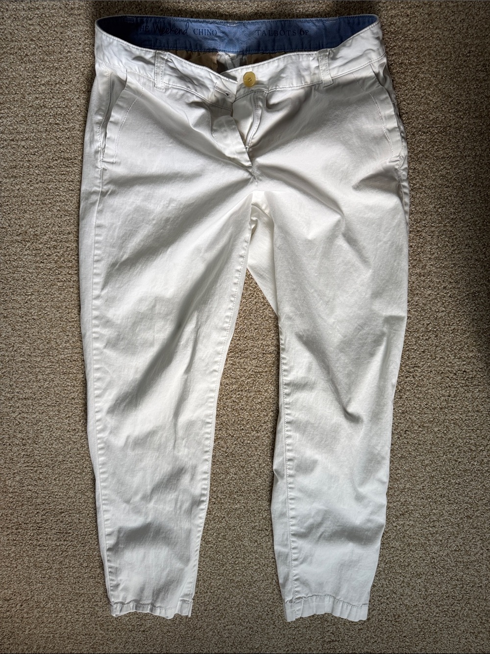 Talbots White Ankle Crop Chino Pants - Women's